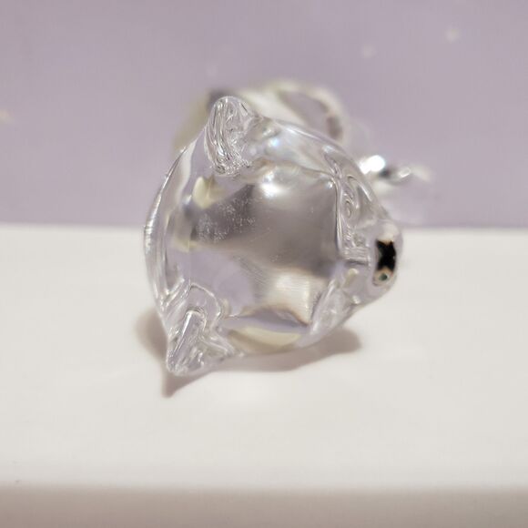 Glass Crystal Lead Clear Cat Kitty Figurine Home Decor Country West Germany 3" - Picture 6 of 8